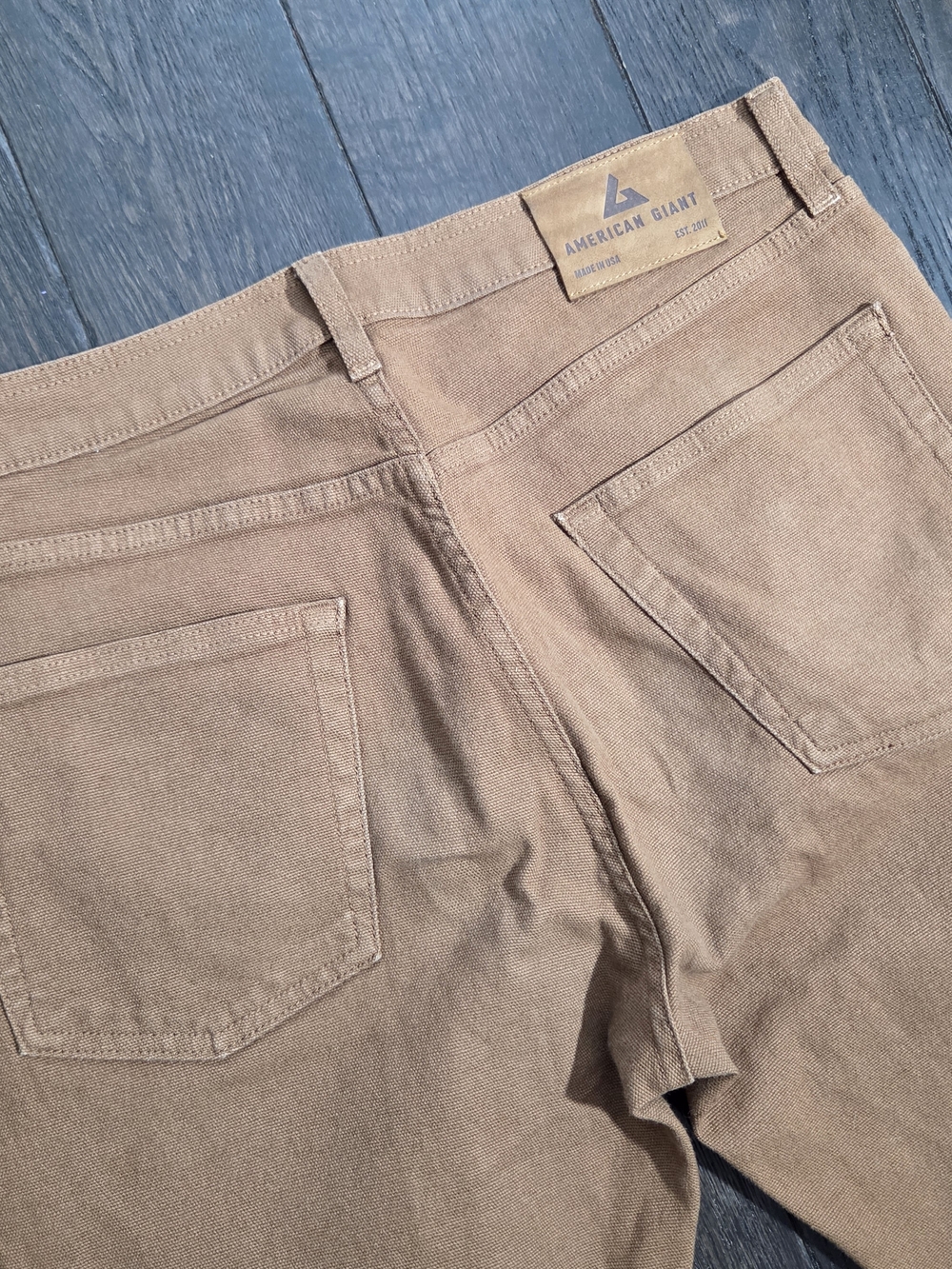 American Giant Roughneck Stretch Canvas Pants Brown Men's 32x32 Straight USA